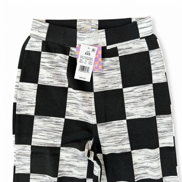 Ascot + Hart Checkered Graphic Wide Leg Pants XXS - Picture 4 of 8